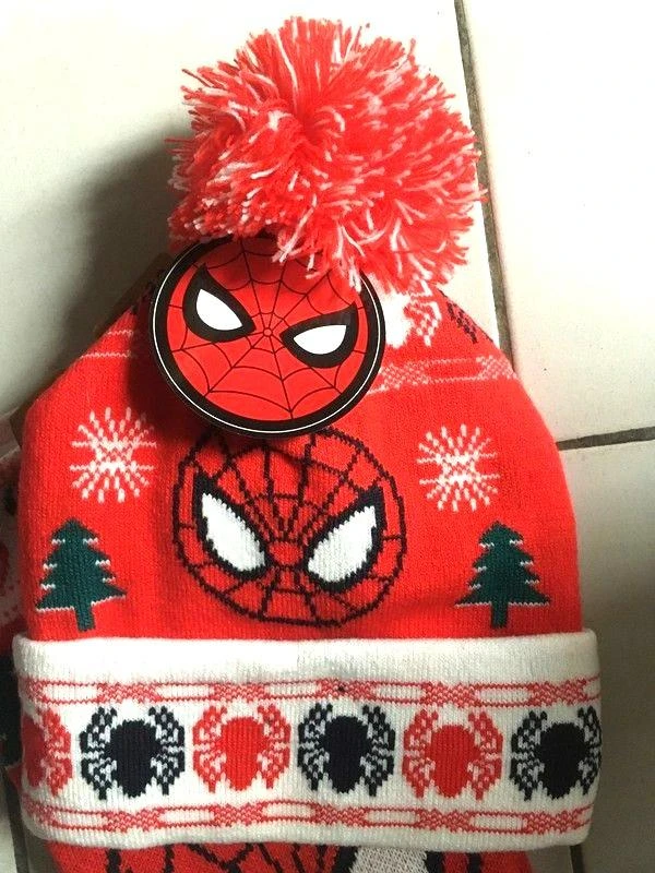 Conjunto Spiderman marvel touca para menino + bota de Natal spiderman Novo Idéia de presente – photo 3